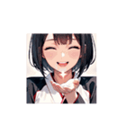 笑顔で応援！やさしい女の子スタンプ002（個別スタンプ：1）