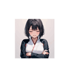 笑顔で応援！やさしい女の子スタンプ002（個別スタンプ：3）
