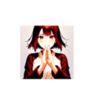 笑顔で応援！やさしい女の子スタンプ002（個別スタンプ：7）