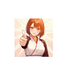 笑顔で応援！やさしい女の子スタンプ（個別スタンプ：1）