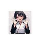 笑顔で応援！やさしい女の子スタンプ（個別スタンプ：9）