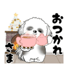 飛び出すB＆Wのシーズー犬 2025 「冬」（個別スタンプ：18）