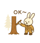 『いっしょに過ごそ』林業 木を切る（個別スタンプ：30）