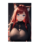 赤い猫女の写真（個別スタンプ：2）