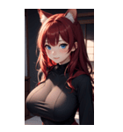 赤い猫女の写真（個別スタンプ：5）
