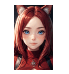 赤い猫女の写真（個別スタンプ：6）