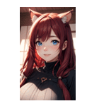 赤い猫女の写真（個別スタンプ：8）