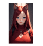 赤い猫女の写真（個別スタンプ：9）
