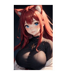 赤い猫女の写真（個別スタンプ：11）