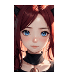 赤い猫女の写真（個別スタンプ：12）