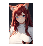 赤い猫女の写真（個別スタンプ：14）