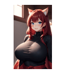 赤い猫女の写真（個別スタンプ：16）