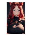 赤い猫女の写真（個別スタンプ：17）