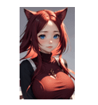 赤い猫女の写真（個別スタンプ：18）