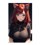 赤い猫女の写真（個別スタンプ：19）