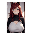 赤い猫女の写真（個別スタンプ：20）