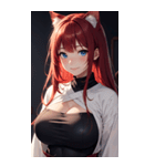 赤い猫女の写真（個別スタンプ：22）