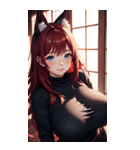 赤い猫女の写真（個別スタンプ：23）