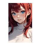 赤い猫女の写真（個別スタンプ：24）