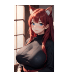 赤い猫女の写真（個別スタンプ：25）