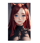 赤い猫女の写真（個別スタンプ：26）