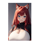 赤い猫女の写真（個別スタンプ：27）