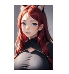 赤い猫女の写真（個別スタンプ：29）