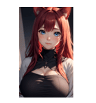 赤い猫女の写真（個別スタンプ：31）