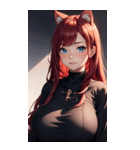 赤い猫女の写真（個別スタンプ：33）