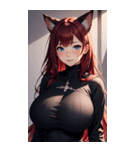赤い猫女の写真（個別スタンプ：36）