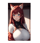 赤い猫女の写真（個別スタンプ：37）