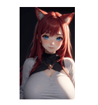 赤い猫女の写真（個別スタンプ：39）