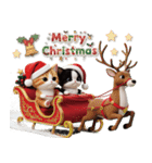 可愛いハチワレ猫 サンタ帽 冬 気づかい（個別スタンプ：32）