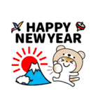 冬を感じる♡くま被り物ゆるねこ（個別スタンプ：32）