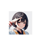 やさしく笑う和風ガールスタンプ（個別スタンプ：3）