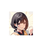 やさしく笑う和風ガールスタンプ（個別スタンプ：5）