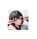 やさしく笑う和風ガールスタンプ（個別スタンプ：7）