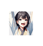 やさしく笑う和風ガールスタンプ（個別スタンプ：10）