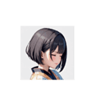 やさしく笑う和風ガールスタンプ（個別スタンプ：15）