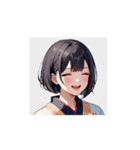 やさしく笑う和風ガールスタンプ（個別スタンプ：16）