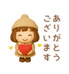 かわいい女の子❤️冬のスタンプ（個別スタンプ：1）