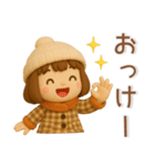 かわいい女の子❤️冬のスタンプ（個別スタンプ：7）