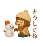 かわいい女の子❤️冬のスタンプ（個別スタンプ：9）