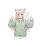 ケモミミ女の子の毎日スタンプ（個別スタンプ：3）