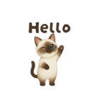 siamese cat ＆  Hachiware cat（個別スタンプ：2）