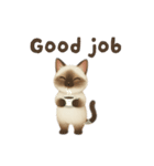 siamese cat ＆  Hachiware cat（個別スタンプ：3）