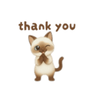 siamese cat ＆  Hachiware cat（個別スタンプ：4）