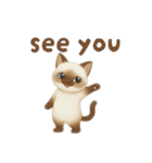 siamese cat ＆  Hachiware cat（個別スタンプ：5）