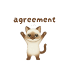 siamese cat ＆  Hachiware cat（個別スタンプ：6）