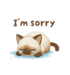 siamese cat ＆  Hachiware cat（個別スタンプ：10）